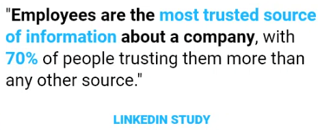 Frase do LinkedIn sobre benefício de EGC - Employee Generated Content