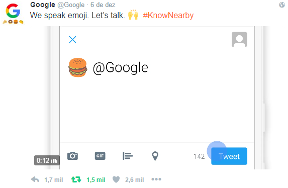 Tweet um emoji para o Google e receba link para SERP sobre o emoji!