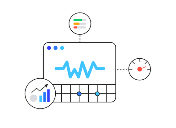 Desenho do Google para Core Web Vitals: gráfico de monitoramento da saúde do site